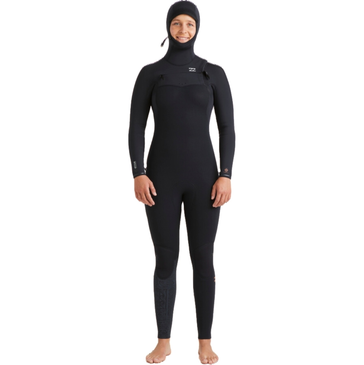 Billabong Womens Furnace Natural 5/4mm Hooded Chest Zip Wetsuit ABJW100218 - Black